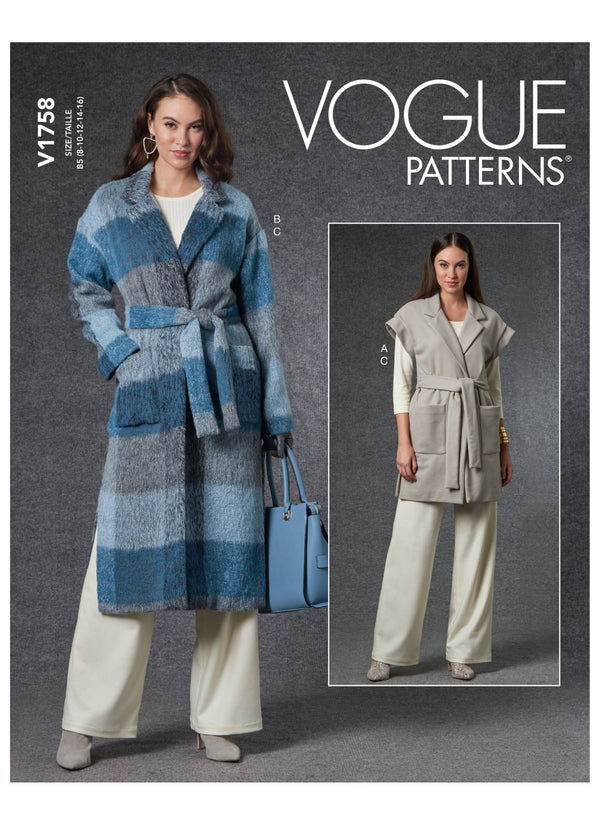 Pattern - Vogue - V1758 -  Misses' Vest, Belt and Pants (Size 8-16)