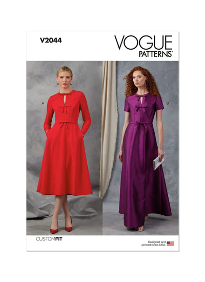 Pattern - Vogue - V2044 -  Misses’ Dress with Sleeve and Length Variations