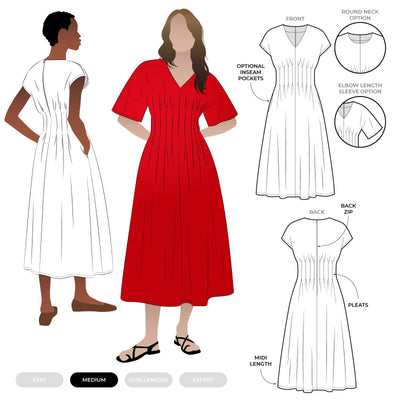 Pattern - Style Arc - Bronte Woven Dress Multi Size