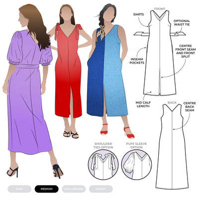 Pattern - Style Arc - Esther Woven Dress Multi Size