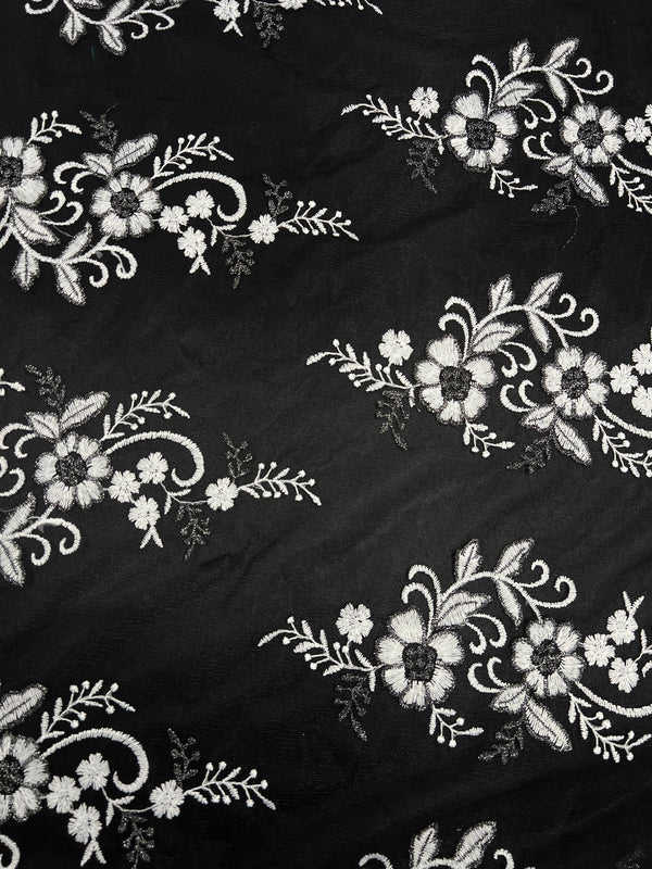 Embroidered Lace - Black - 150cm