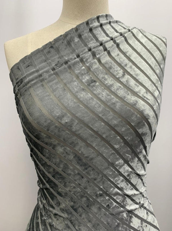 Velvet Burnout - Silver - Super Cheap Fabrics