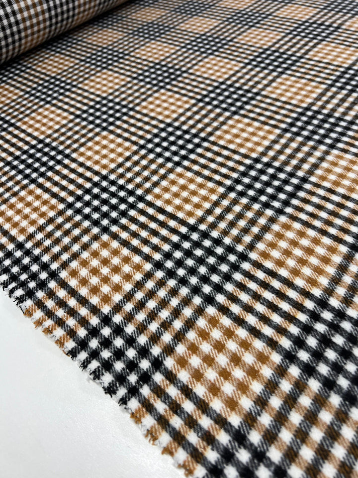 Designer Wool - Camel Grid - 150cm - Super Cheap Fabrics