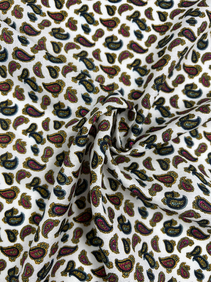 Printed Linen - Dainty Paisley - 145cm - Super Cheap Fabrics