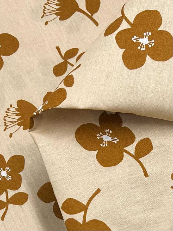 Printed Cotton - Silhouette - Warm Sand - 150cm - Super Cheap Fabrics