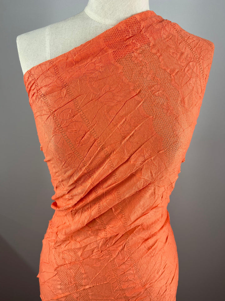 Textured Lace - Coral - 145cm - Super Cheap Fabrics