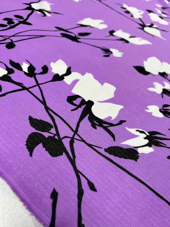 Textured Chiffon - Bellflower Silhouette - 150cm - Super Cheap Fabrics