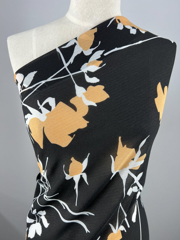 Textured Chiffon - Cream Blush Silhouette - 150cm - Super Cheap Fabrics