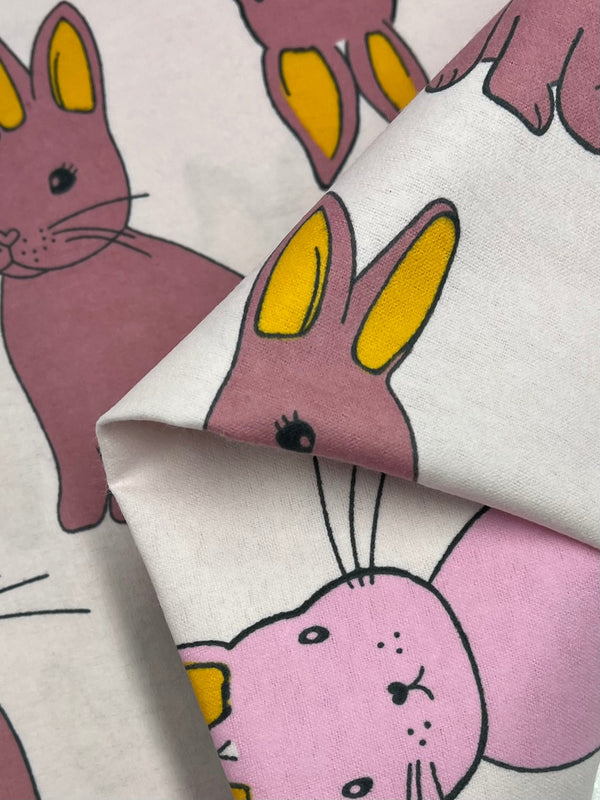 Flannelette -  Pink Bunnies - 110cm