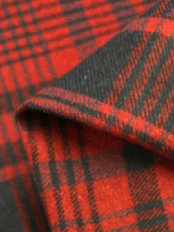 Wool Flannel - Savvy Red Plaid - 153cm