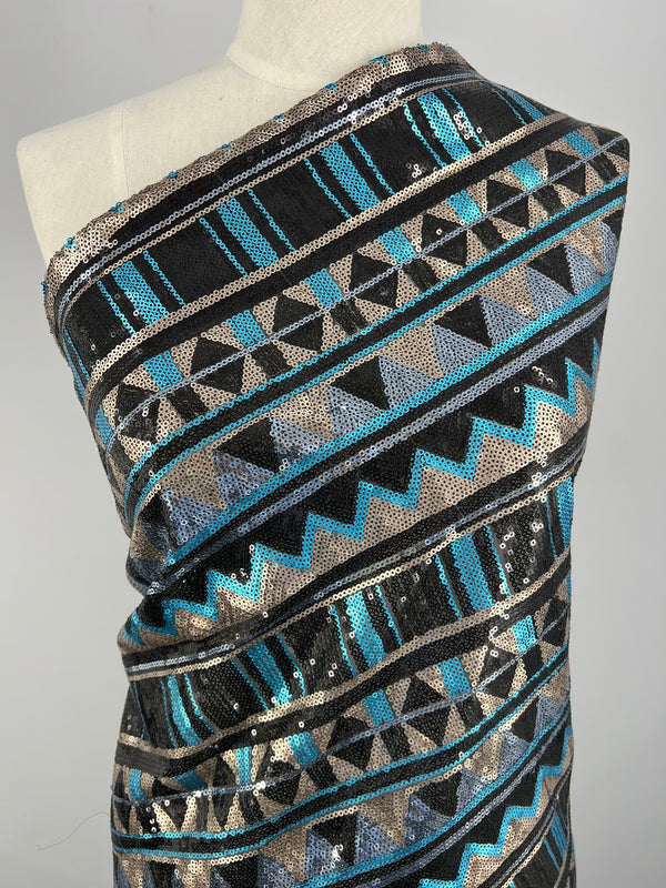 Designer Sequins- Stripe Zag - 150cm