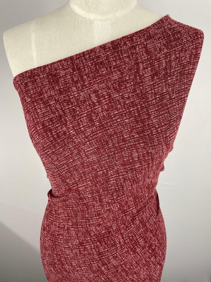 Textured Knit - Sangria - 150cm - Super Cheap Fabrics