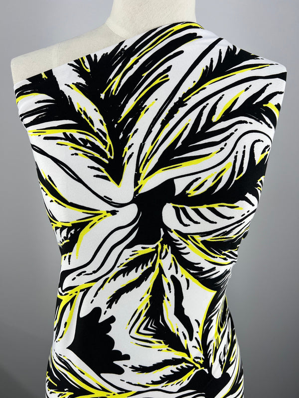 Printed Lycra - Yellow Palm - 150cm