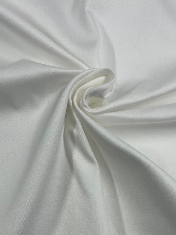 Cotton Sateen - White - 125cm