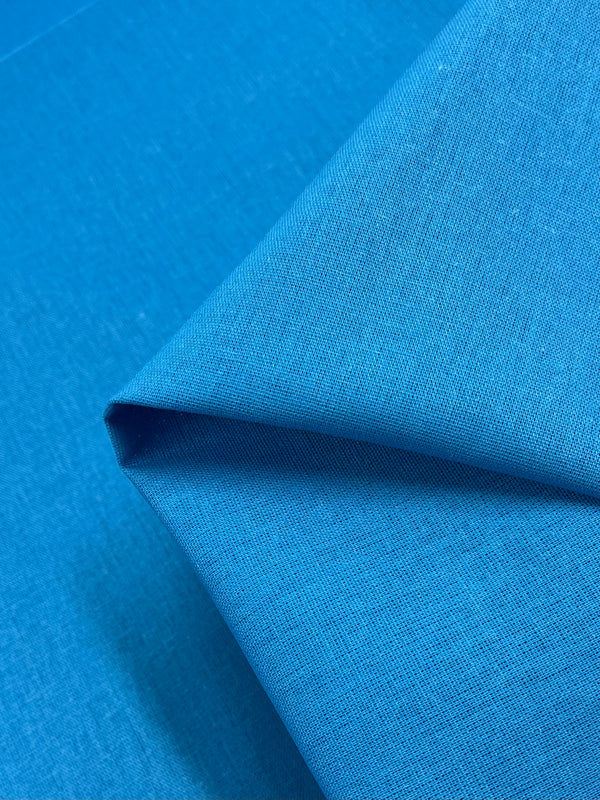 Linen Blend - Cyan Blue - 140cm