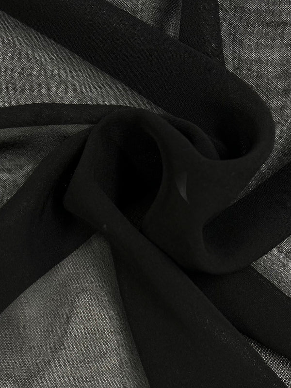 Plain Weave Single Georgette - Black - 150cm